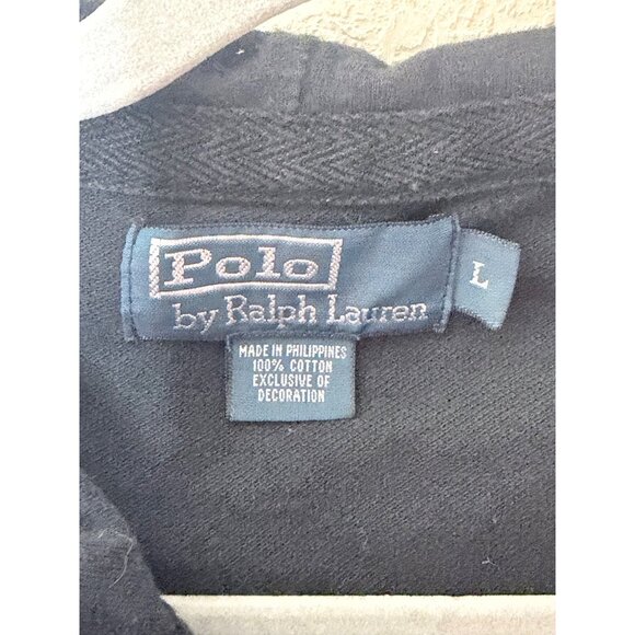 Polo Ralph Lauren Full-Zip Hoodie Jacket Mens L Blake Cotton Yellow Pony Vintage - Picture 2 of 9